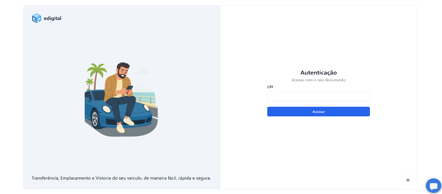 Tela de Login CPF